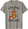 Teddy Bears, Cute Teddy Bear Lover Gifts Adorable Teddy Bear Love Books and Teddy Bear Reading T-Shirt - Slate Grey