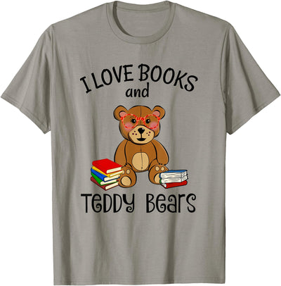 Adorable Teddy Bear Love Books and Reading T-Shirt
