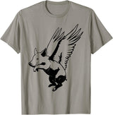Flying Pig Funny Animals Flying Pig with Wings Fly Pig Lovers T-Shirt - Slate Grey