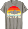 BoredKoalas Fish Fishing Shirts Fisherman Gifts Small Fish Retro Bass Fishing Family Matching Son Boys Gift T-Shirt - Slate Grey