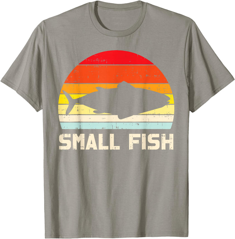 BoredKoalas Fish Fishing Shirts Fisherman Gifts Small Fish Retro Bass Fishing Family Matching Son Boys Gift T-Shirt - Slate Grey