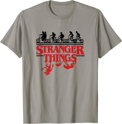 Stranger Things Kids Riding Bikes Hunted By Monsters T-Shirt
