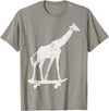 Giraffe Skateboarding Skateboarder Gifts Giraffe Skateboarding Skateboarder T-Shirt - Slate Grey