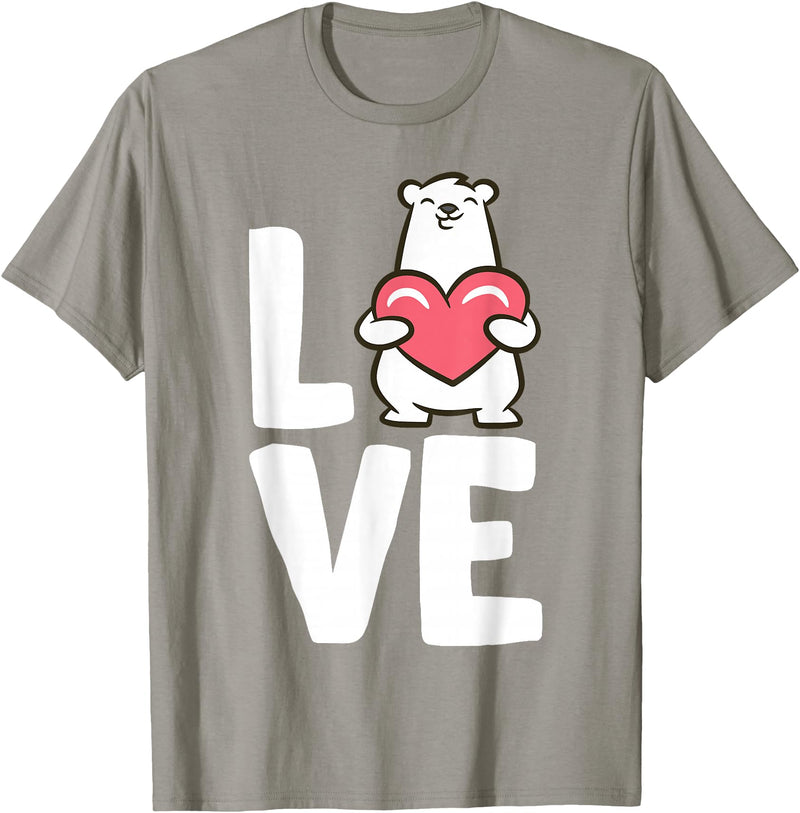 Cute Polar Bear Gifts And Tees I Love Polar Bears T-Shirt - Slate Grey
