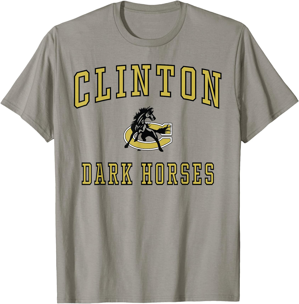 Official High School Fan Gear Clinton High School Dark Horses T-Shirt - Slate Grey