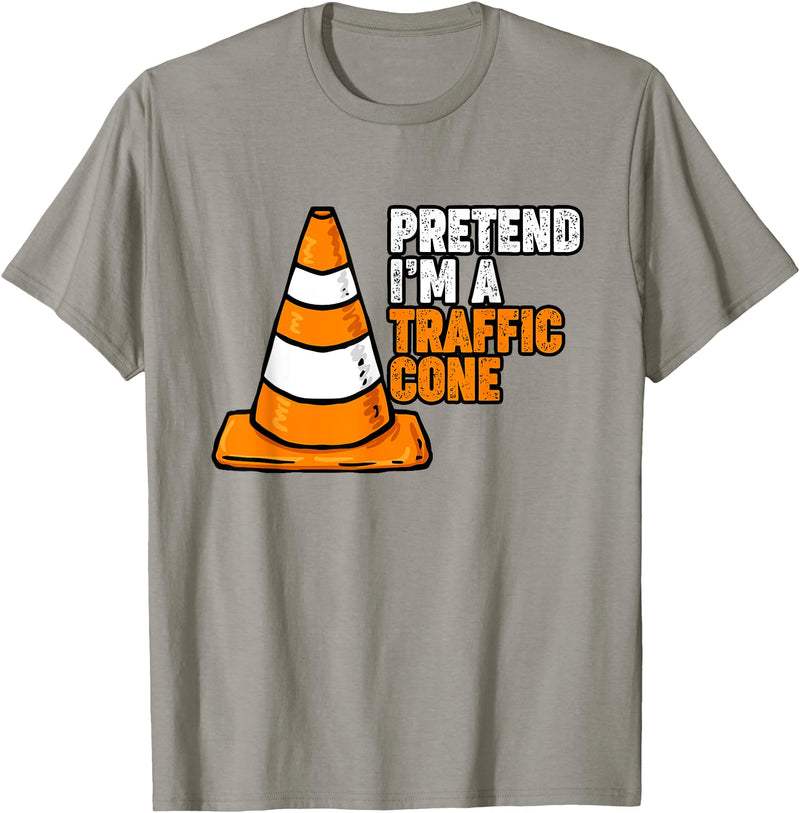 Funny Traffic Cone Gifts Pretend I'm A Traffic Cone Funny Halloween Costume Humor T-Shirt - Slate Grey