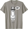 Funny Llama lover Co Alpaca Llama with Sunglasses Sup T-Shirt - Slate Grey