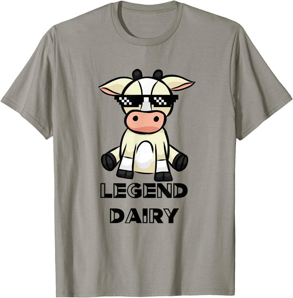 Cow Shirt - Legendairy - Cow Print Shirt - Pun Shirt T-Shirt - Slate Grey