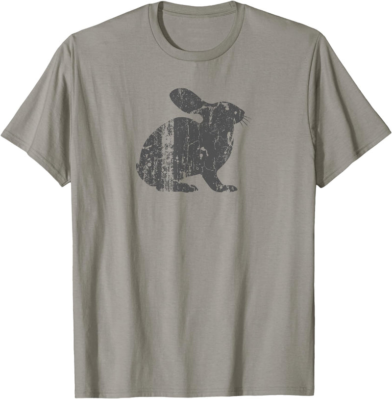Rabbit Vintage Design - Rabbit Print T-Shirt in Slate Grey