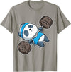 BCC Funny Panda Shirts & Panda Bear Gifts Panda Bear Gym Workout Training Bench Press Weight Lifting T-Shirt - Slate Grey