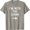 Im With The Llama Halloween Costume I’m with The Llama Funny Halloween Couple Costume T-Shirt - Slate Grey