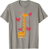 Giraffe Zoo Animal Africa Hearts Valentines Day Gift Idea Love Giraffe T-Shirt - Slate Grey
