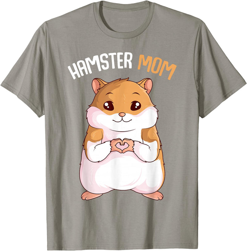 Women's Hamster Mom Hammy Girls T-Shirt - Slate Grey