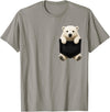 Funny Polar Bear in Pocket Polar Bear Lover Cute Pocket T-Shirt - Slate Grey