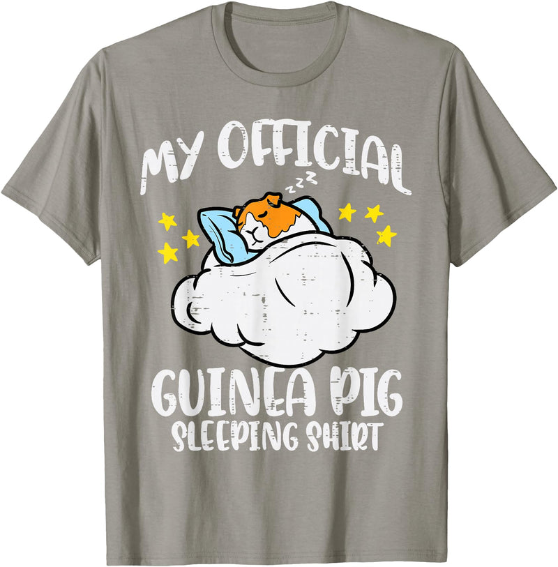 Guinea Pig Shirts For Men Women Kids Gift My Official Guinea Pig Sleeping Shirt Cavy Women Kids Men T-Shirt - Slate Grey