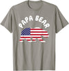 Papa Bear - Father's Day Birthday Papa Bear - Father's Day American Flag 4TH of July T-Shirt - Slate Grey