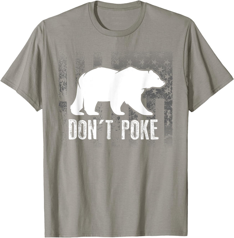 Cool Elegant Grizzly Polar Bears Design Designs Don't Poke Funny Bear | Cute Superhero Bear USA Gift T-Shirt - Slate Grey