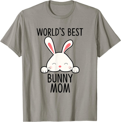 Bunny Face Peeking World's Best Bunny Mom T-Shirt