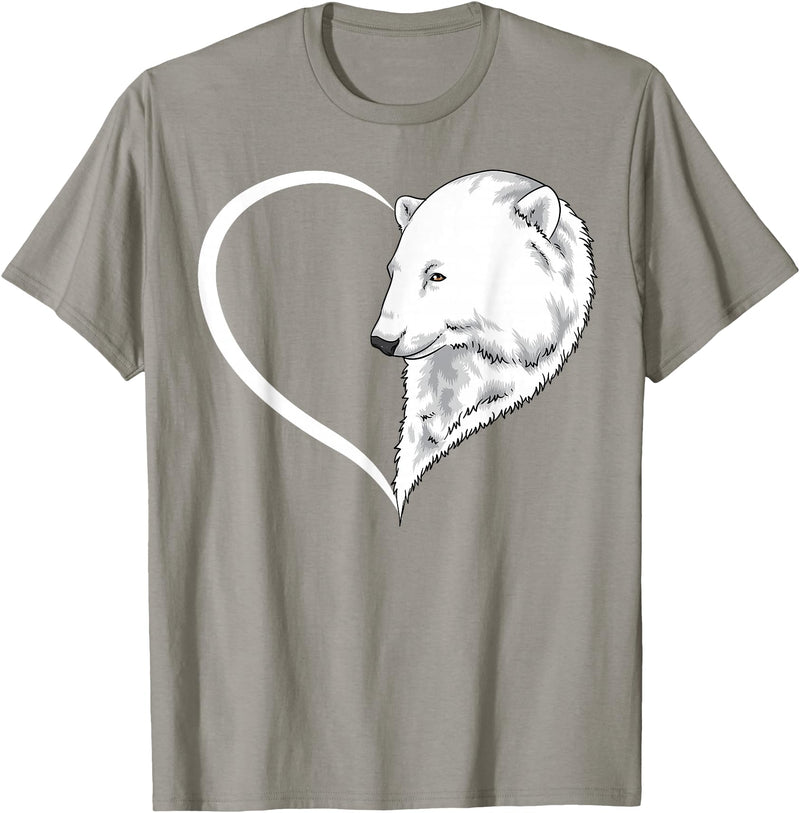 Polar bear Shirt & Tees Co Polar bear Shirts For Women Girls Kids Heart Cute Polar bear T-Shirt - Slate Grey
