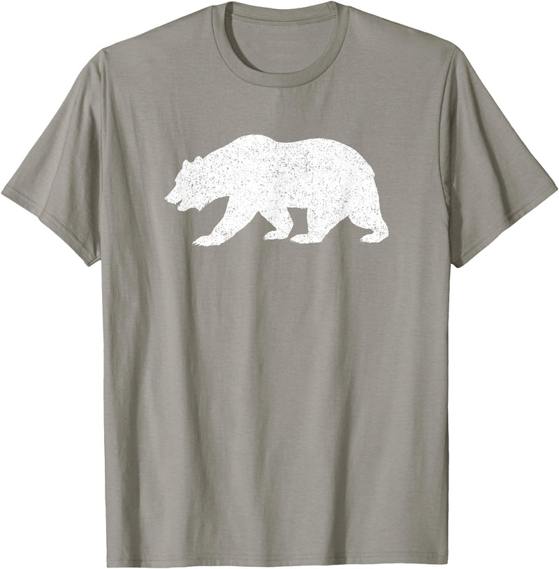 CALIFORNIA REPUBLIC GRIZZLY BEAR APPAREL California Grizzly Bear State Flag CALI Republic Silhouette T-Shirt - Slate Grey