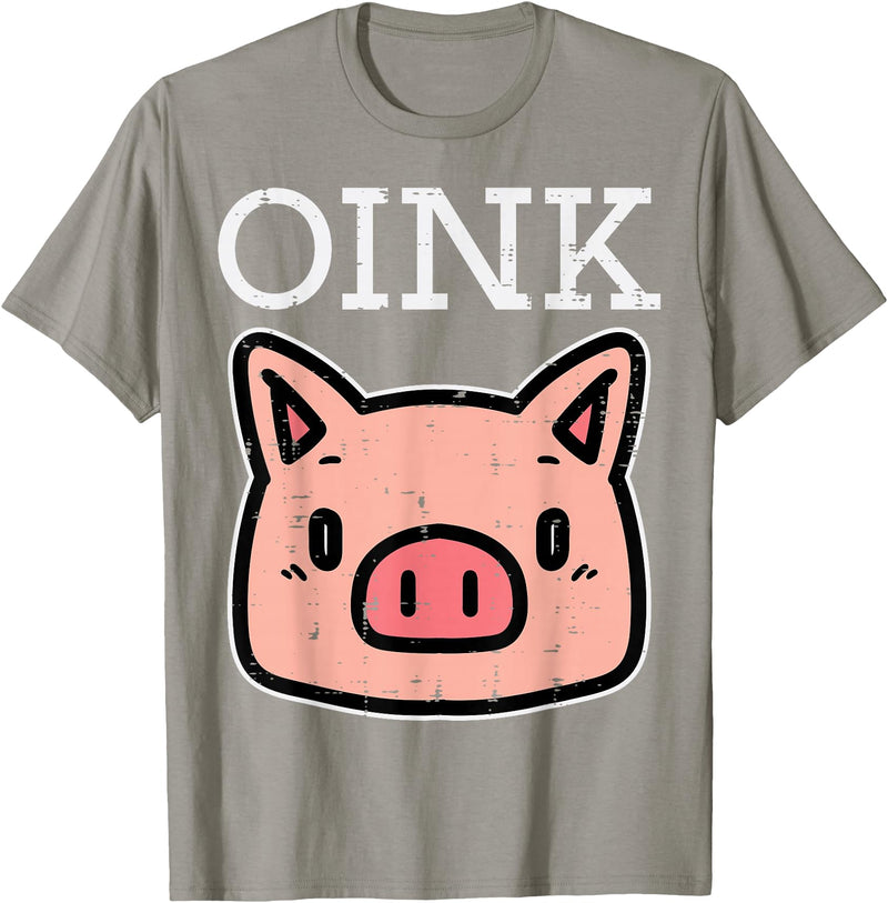 Pig Lover Shirts For Men Women Kids Oink Pig Face Cute Hog Head Girls Boys Kids Toddler Women T-Shirt - Slate Grey