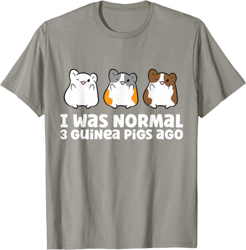 Guinea Pig Tees And Gifts For Guinea Pig Owners Guinea Pig Owner I Was Normal 3 Guinea Pigs Ago T-Shirt - Slate Grey