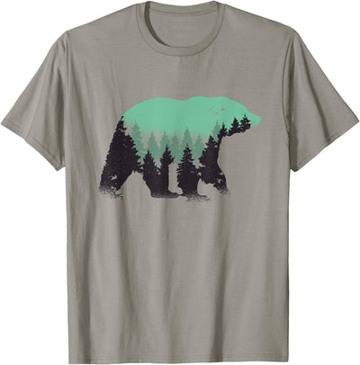Bear Forest Nature Grizzly Hiking Outdoor Hunting Gift T-Shirt