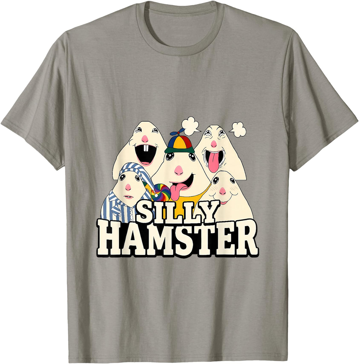 Funny Joke Silly Hamster Brain Rot Meme T-Shirt - Slate Grey