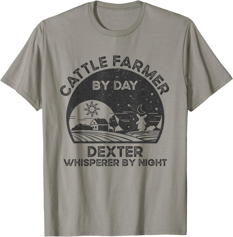 Funny Dexter Gift for Men, Women, Dad & Mom Cattle Farmer Whisperer Cow Rancher - Dexter T-Shirt - Slate Grey