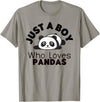 Panda Lover Designs Just A Boy Who Loves Pandas Cute Panda Bear T-Shirt - Slate Grey