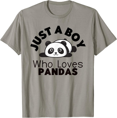 Just A Boy Who Loves Pandas Cute Panda Bear T-Shirt