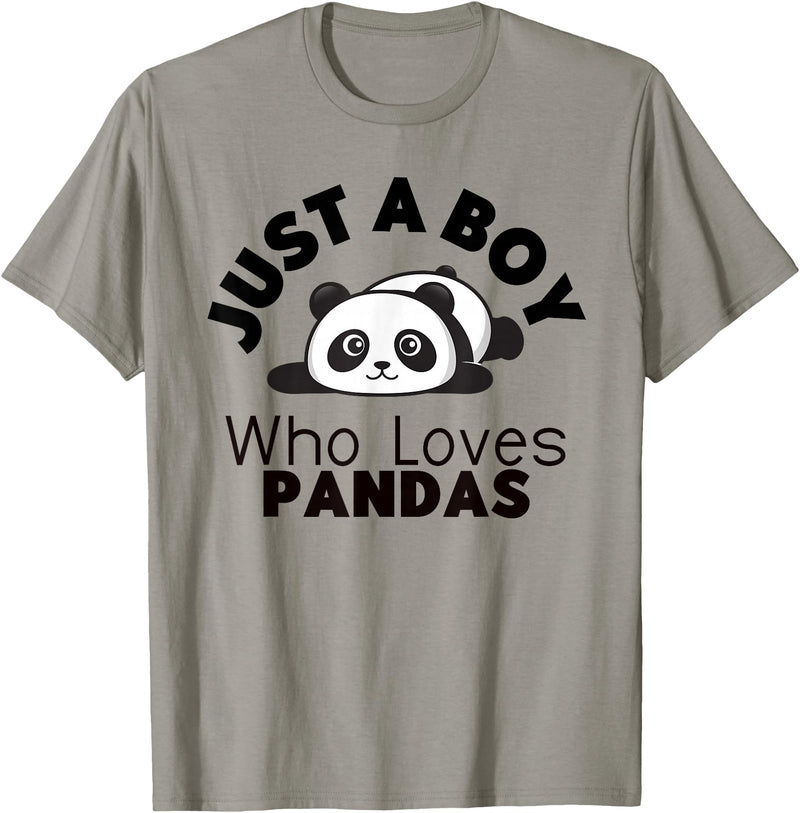 Panda Lover Designs Just A Boy Who Loves Pandas Cute Panda Bear T-Shirt - Slate Grey