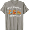 Cute Highland Cow Reading Book Lover It's A Good Day to Read A Book Highland Cow Bookworm T-Shirt - Slate Grey