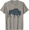 Bison Lover Gifts Wildlife I Bison Natural Reserve Vintage Buffalo I Distressed Bison T-Shirt - Slate Grey