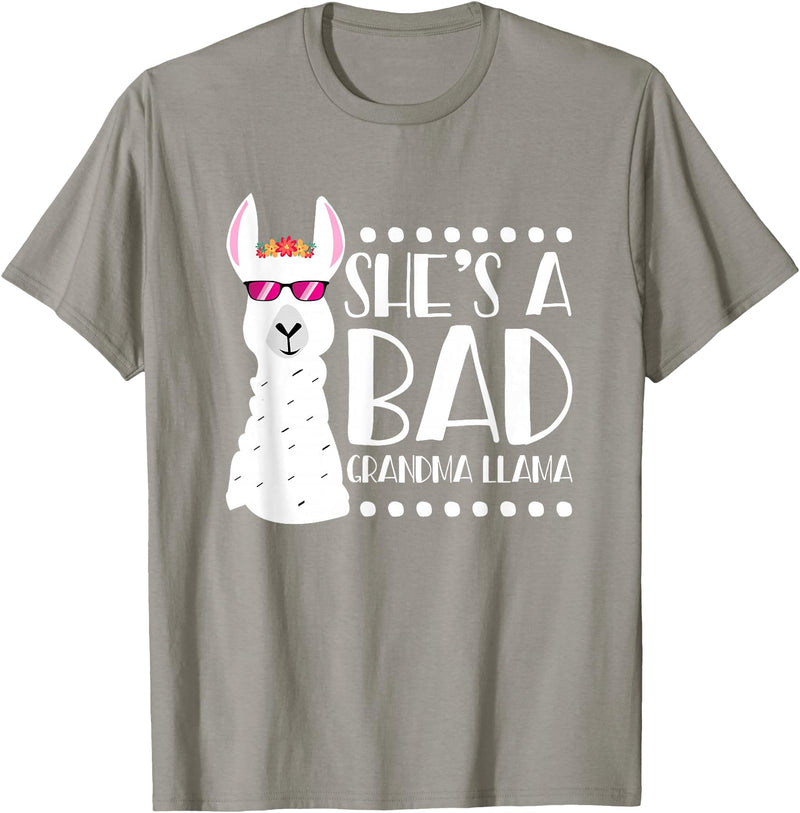 Llama - Alpaca Funny Designs Alpaca Fan Design Funny She's A Bad Grandma Llama For Women T-Shirt - Slate Grey