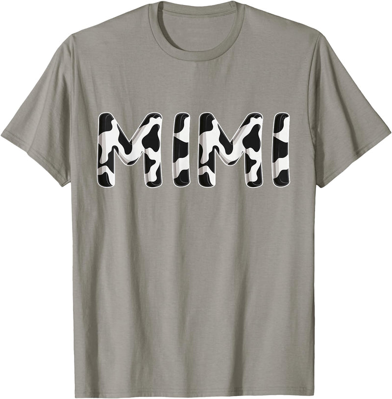 Cow Pattern Print Family Matching Birthday Shirts Cow Mimi Birthday Family Matching Mothers Day Boy Girl Farm T-Shirt -
