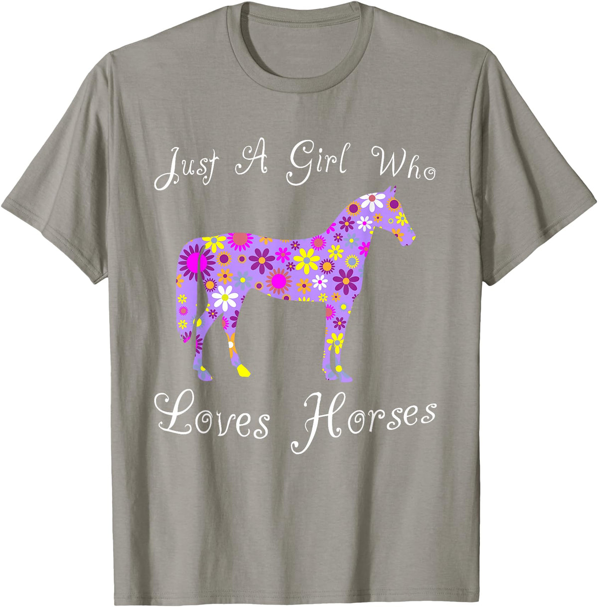 Cartba Horse Co. Fun Cute Just A Girl Who Loves Horses T-Shirt - Slate Grey
