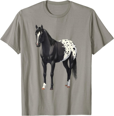 Horse Lover Art by CSForest Beautiful Black Blanket Appaloosa Horse Lover Gift T-Shirt