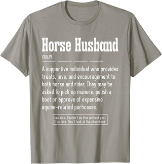 Horse Rider Husband Outfit For Horse Lover Horse Husband Noun Horse Lover T-Shirt - Slate Grey