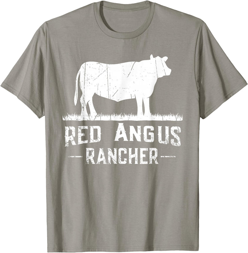 Funny Red Angus Farmer Gift for Cattle Lover Cow Breeder - Red Angus Rancher T-Shirt - Slate Grey