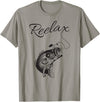 Fathers Day 2019 by Art Reelax Relax with a Reel Fishing Shirt for Dad - Slate Grey