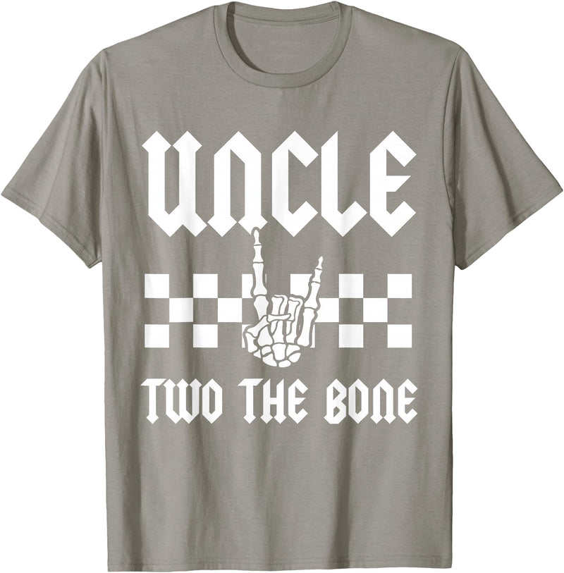 Halloween 2 Years Old Bday Rock Family Matching Uncle Two The Bone Skeleton Hand 2nd Birthday Boy Girl T-Shirt - Slate Grey