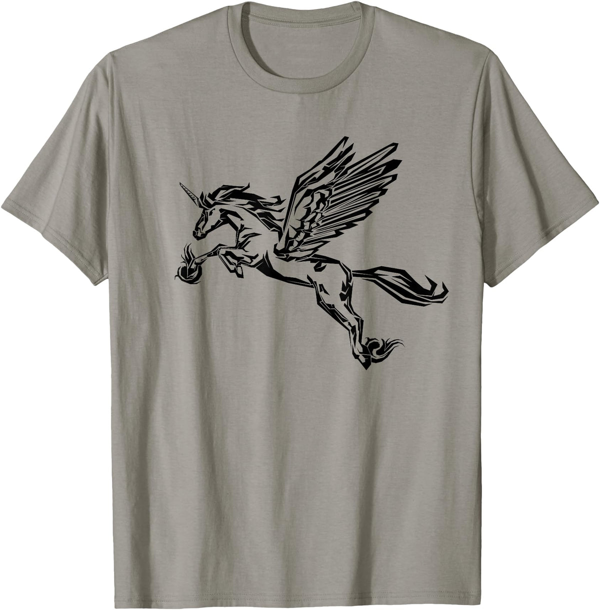 Mythical creature mythical animal unicorn with Alicorn winged unicorn pegasus horse wings mythical animal T-Shirt - Slate Grey
