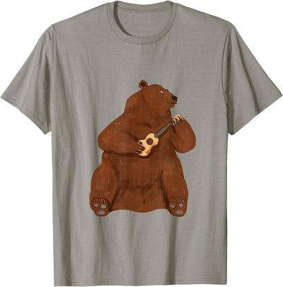 Grizzly Brown Bear Ukulele Guitar - Guitarist Uke T-Shirt