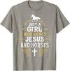 Faith Horse Lover Christian Cowgirl Christmas Tees Girl Who Loves Jesus and Horses for Daughter Sister Christ T-Shirt - Slate Grey