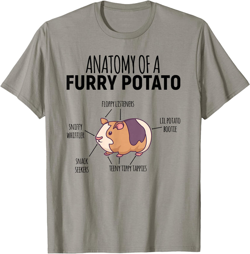 Sweet Anatomy of a Furry Potato Guinea Pig Gifts Anatomy Of A Furry Potato Guinea Pig Lover T-Shirt - Slate Grey