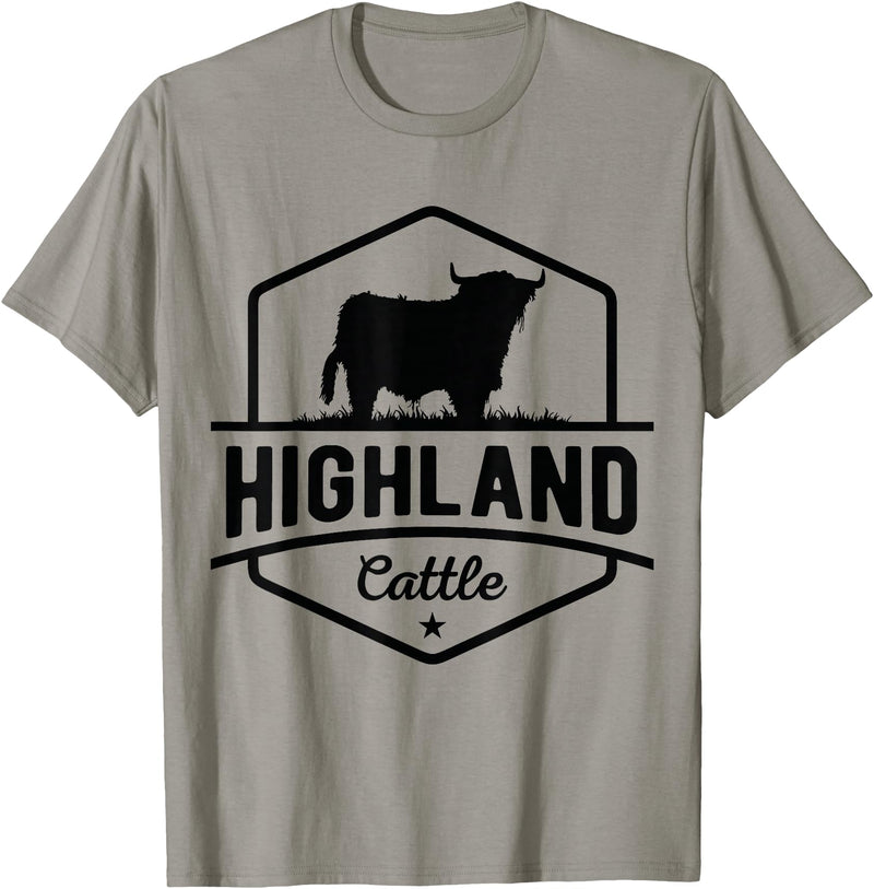 Farm Highland Cow Men Cattle Clothing Agriculture Scottish Highland Cow for Cattle Farmers T-Shirt - Slate Grey