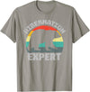 For Those Who Hate Winter Hibernation Bear Expert - Retro Funny Winter T-Shirt - Slate Grey