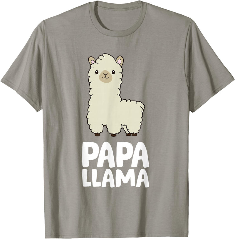 Llama Mama And Llama Papa Gifts Daddy Llama Men Boys Llama Gift Papa Llama T-Shirt - Slate Grey