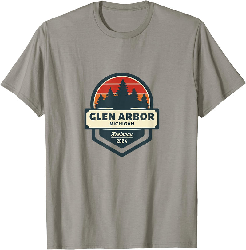 Glen Arbor, MI | Glen Lake Michigan | Sleeping Bear Dunes T-Shirt - Slate Grey